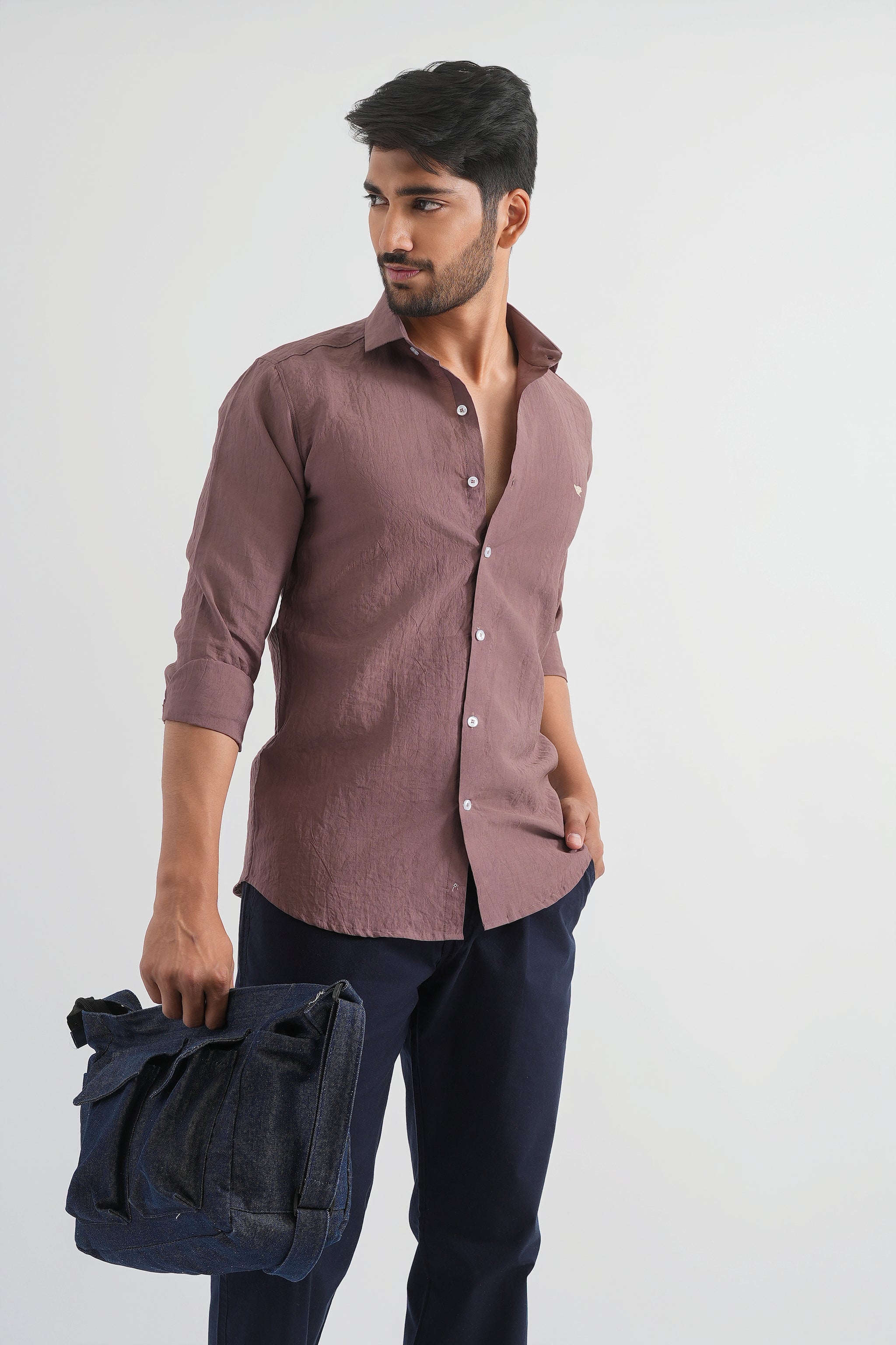Crushed Cotton Shirt - Regular fit - Eagle Ray