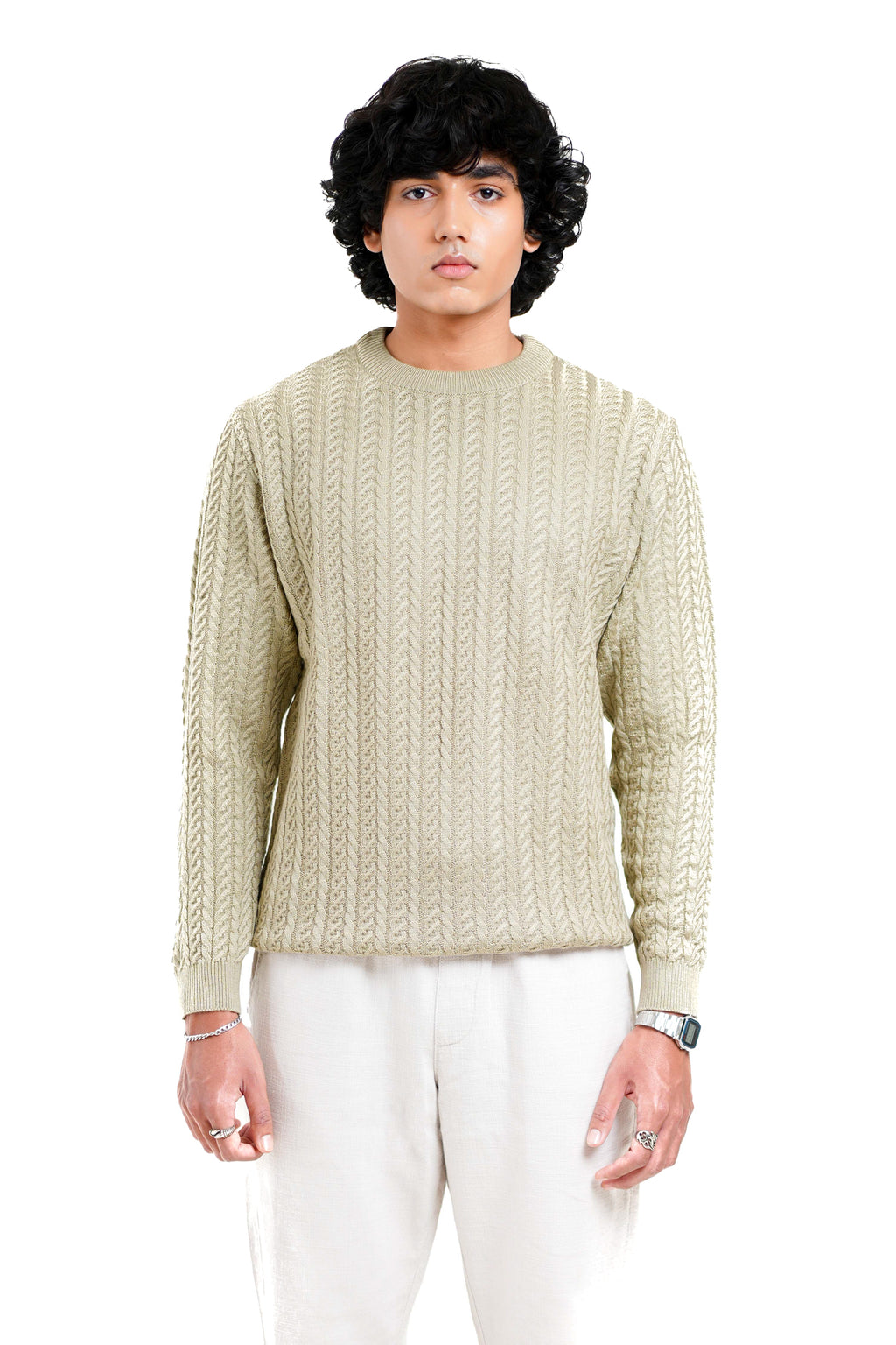 Cable Knit Sweater in Soft Amber