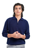 Core Zip Polo in Rhino Blue
