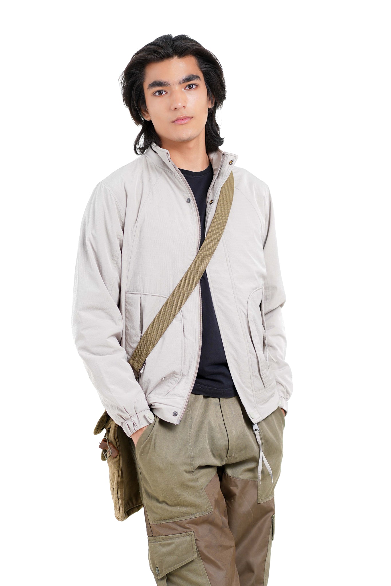 Bomber Jacket in  Light Olive