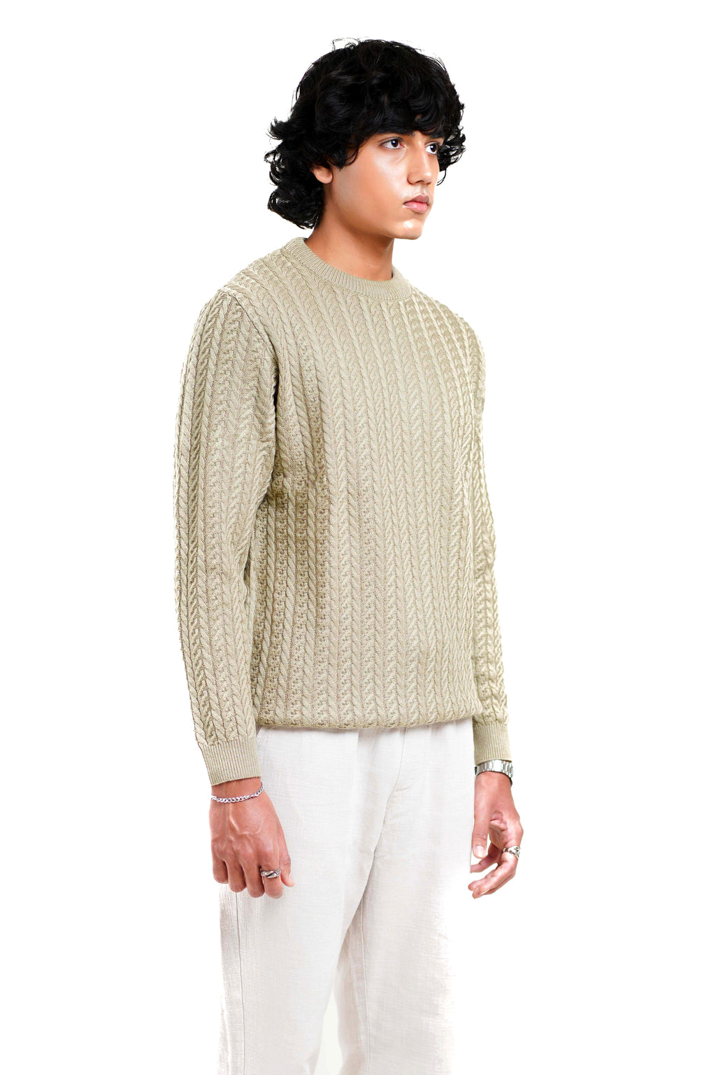 Cable Knit Sweater in Soft Amber