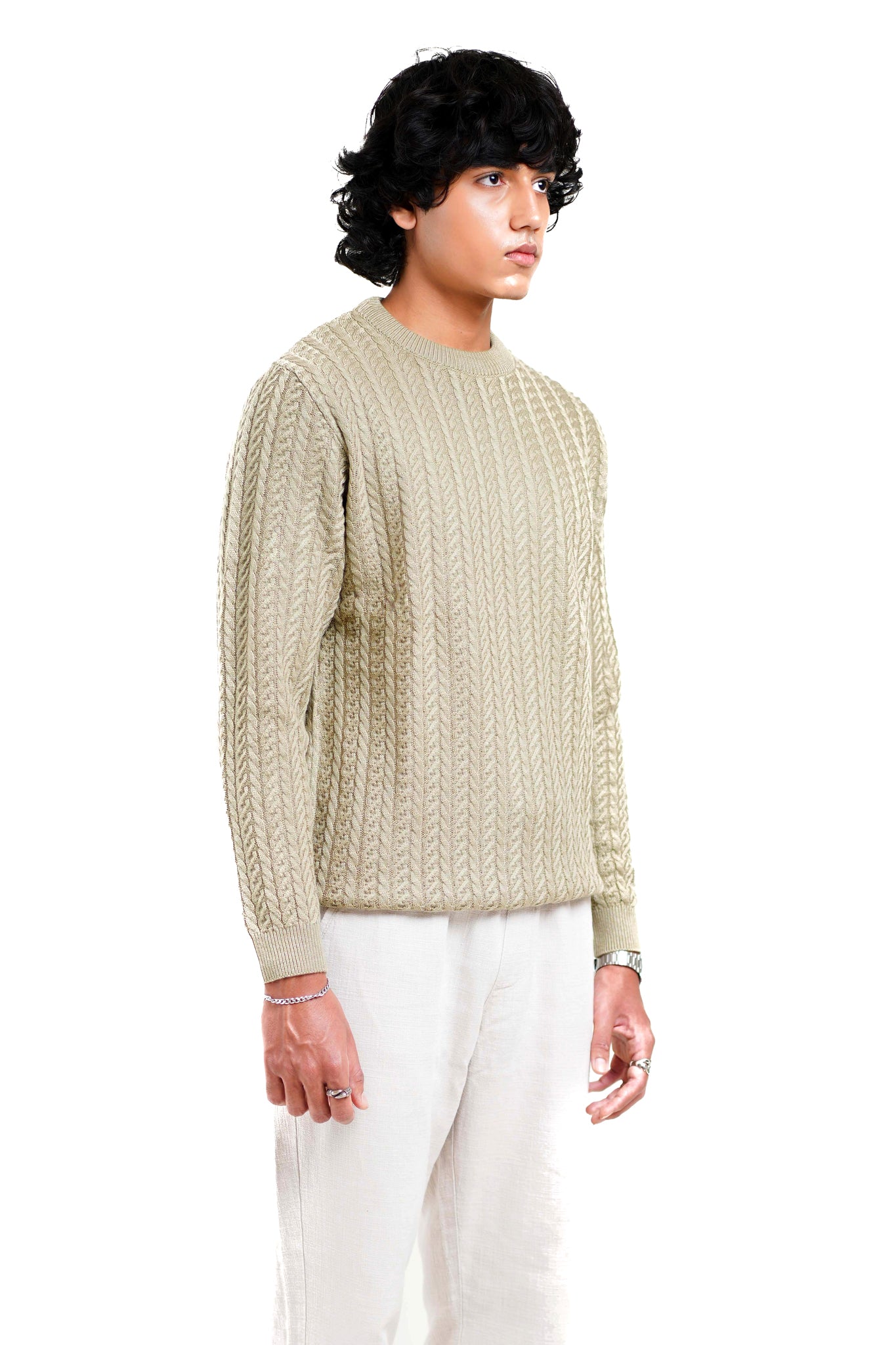 Cable Knit Sweater in Soft Amber