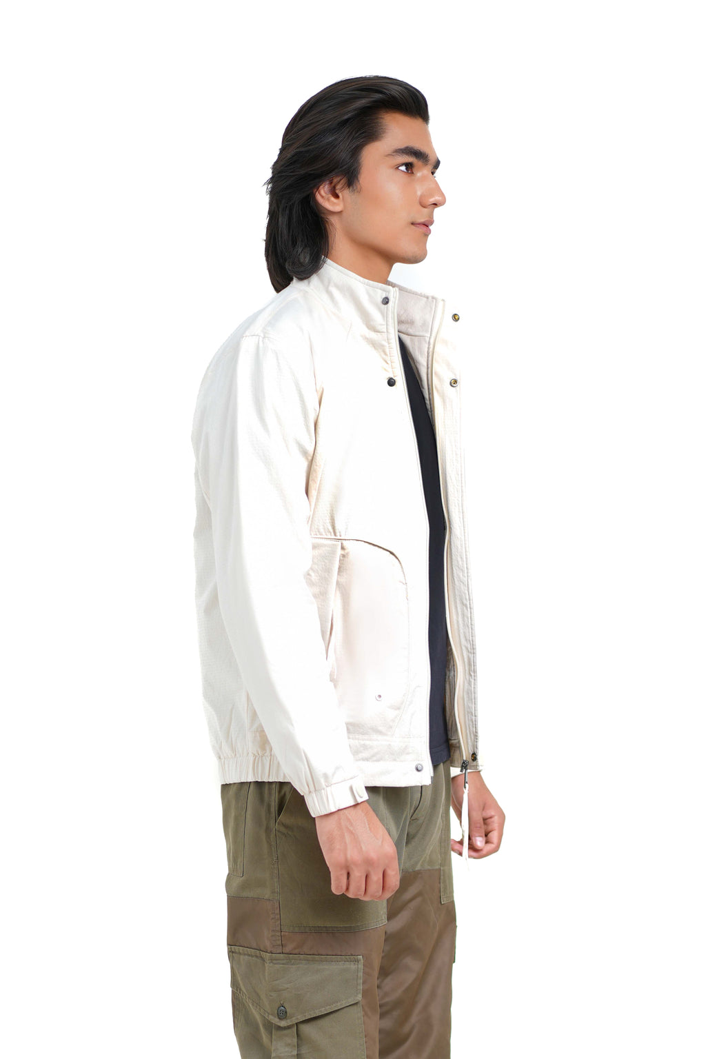 Bomber Jacket in Off White