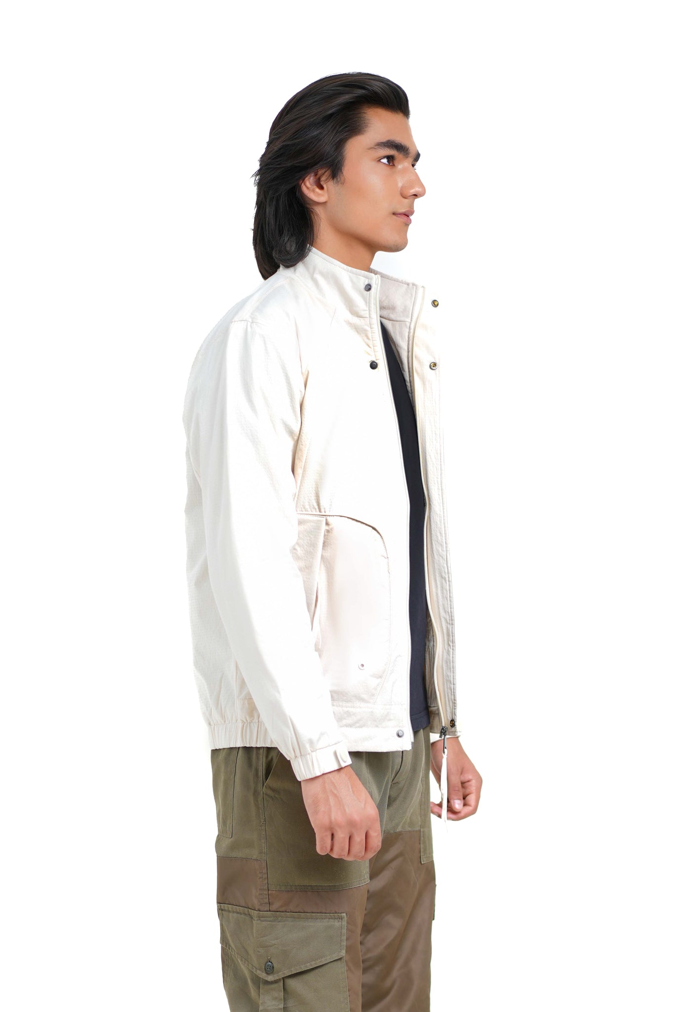 Bomber Jacket in Off White