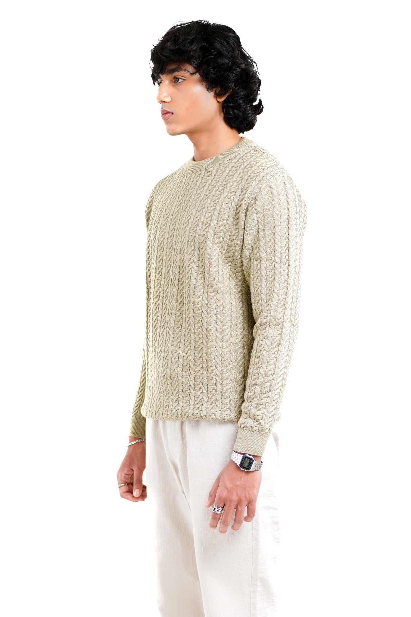 Cable Knit Sweater in Soft Amber