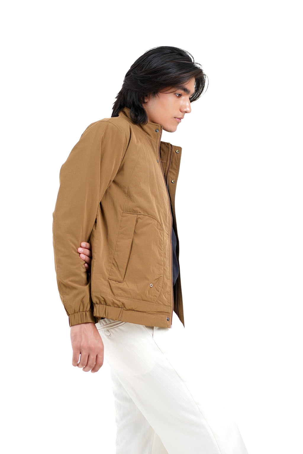 Bomber Jacket in Dark Sand
