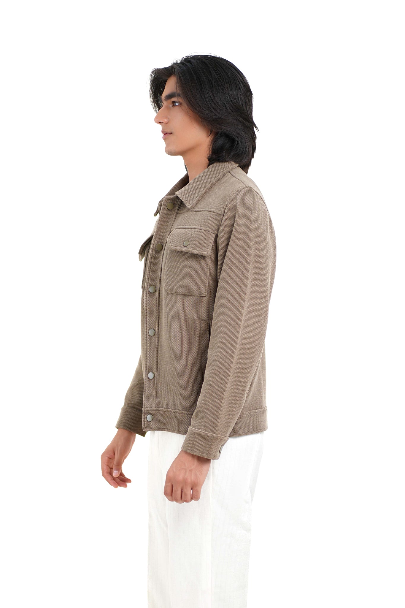 Regular Fit Shacket in Coffee Brown