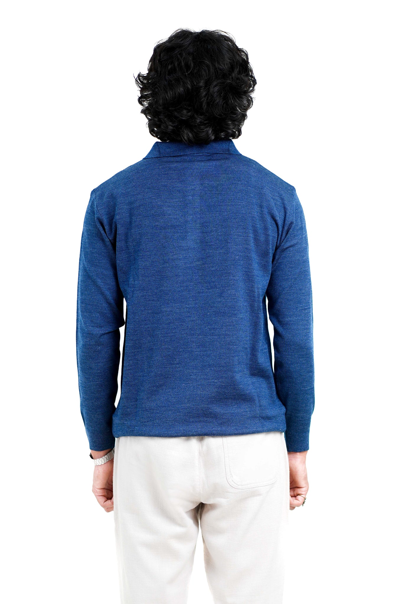 Luxe Polo In Mid Blue