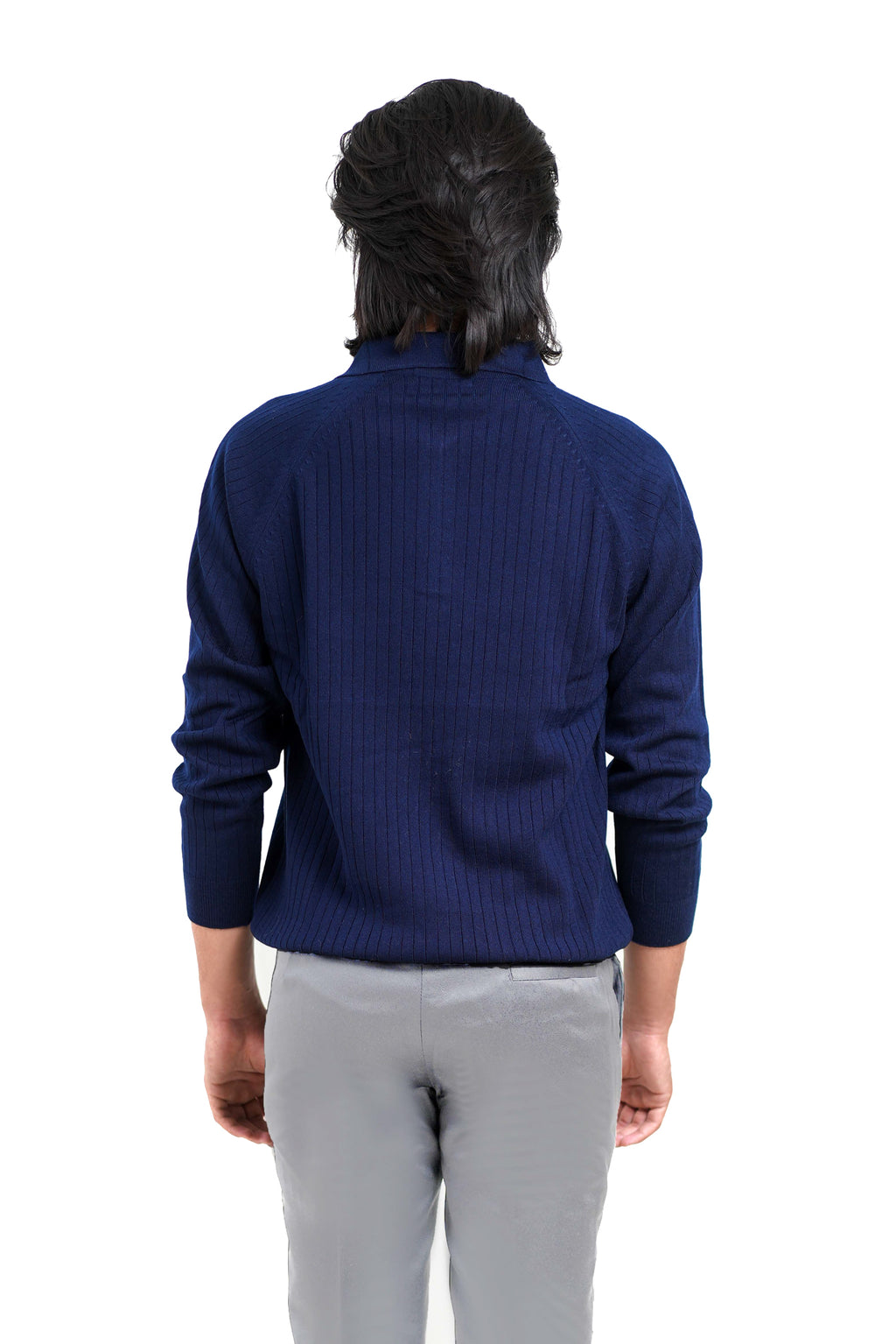 Core Zip Polo in Rhino Blue