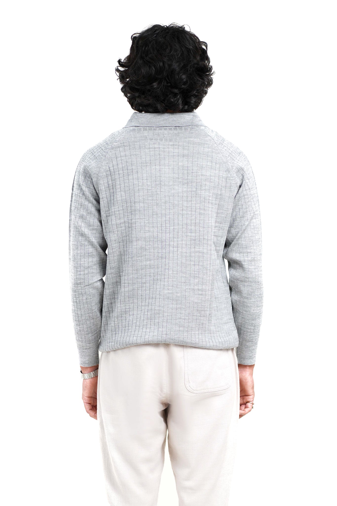 Core Zip Polo In Grey
