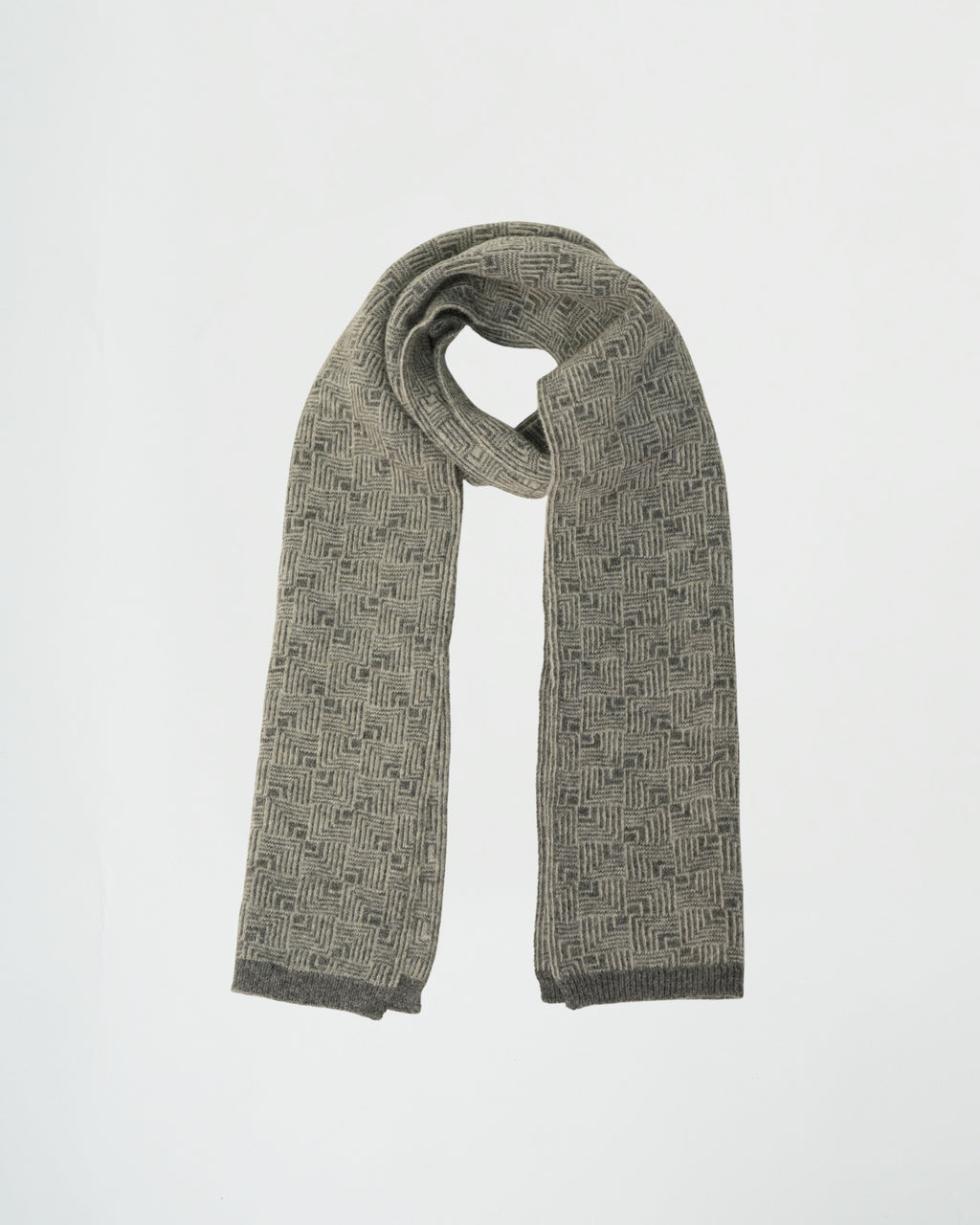 Gray patterned scarf on a white background
