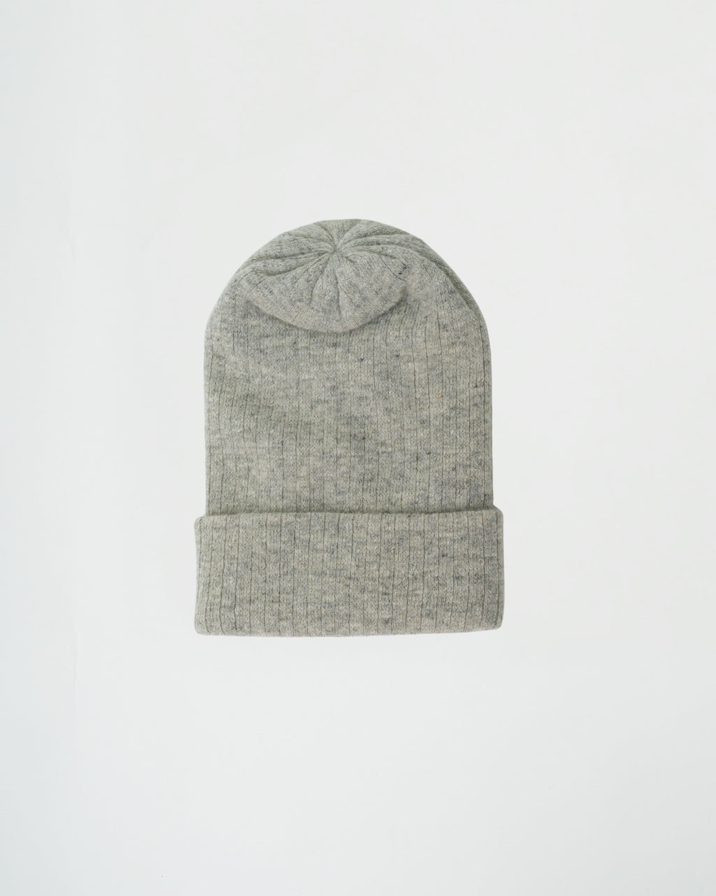 Gray beanie on a light gray background