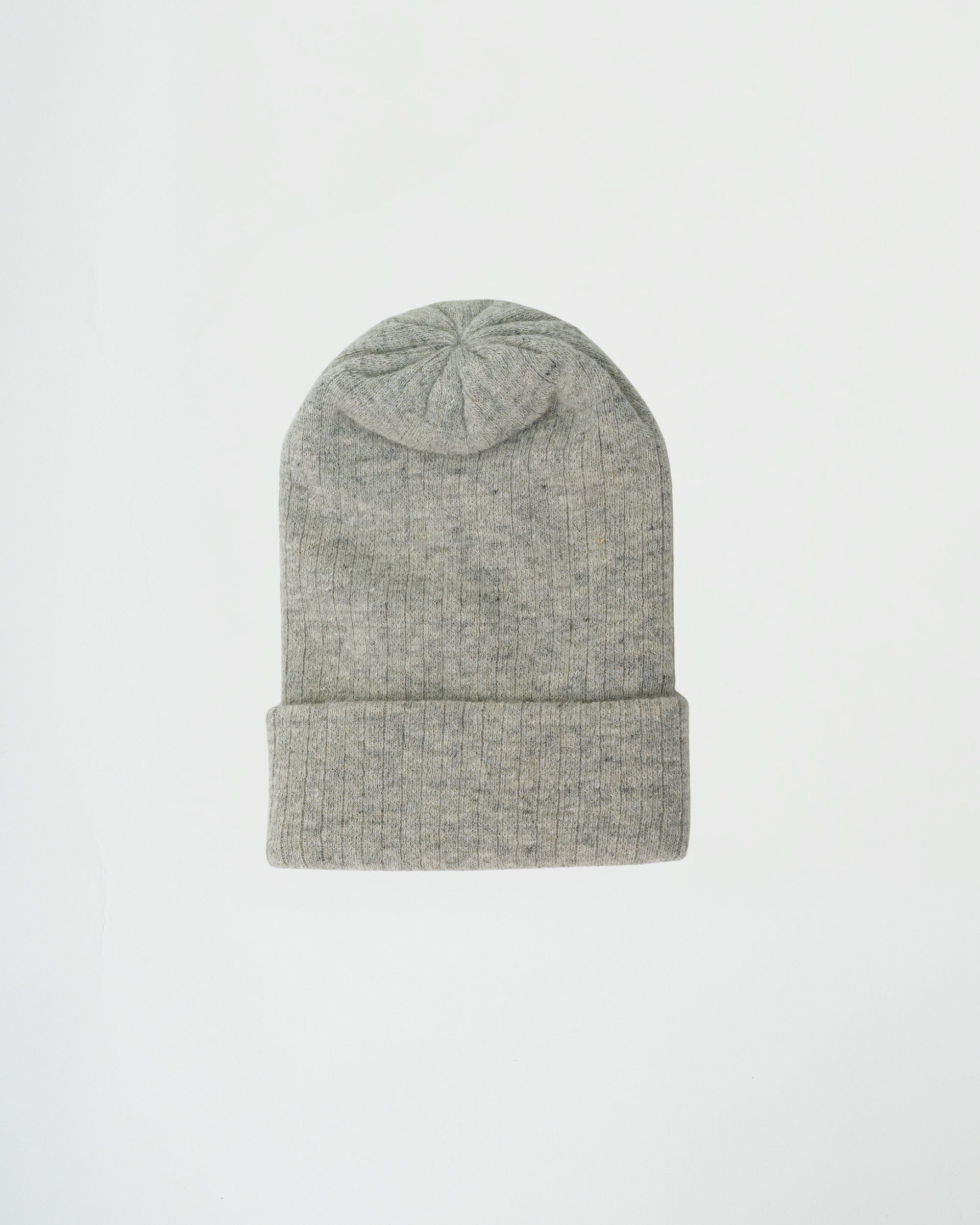 Gray beanie on a light gray background