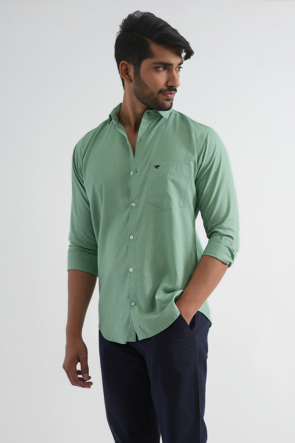 Cactus Green Lyocell Linen Shirt