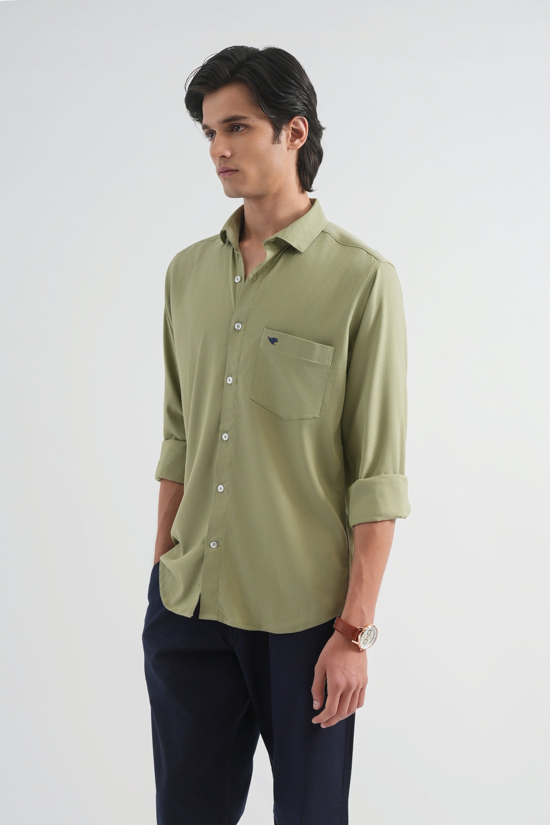 Coral Green Fluid Shirt
