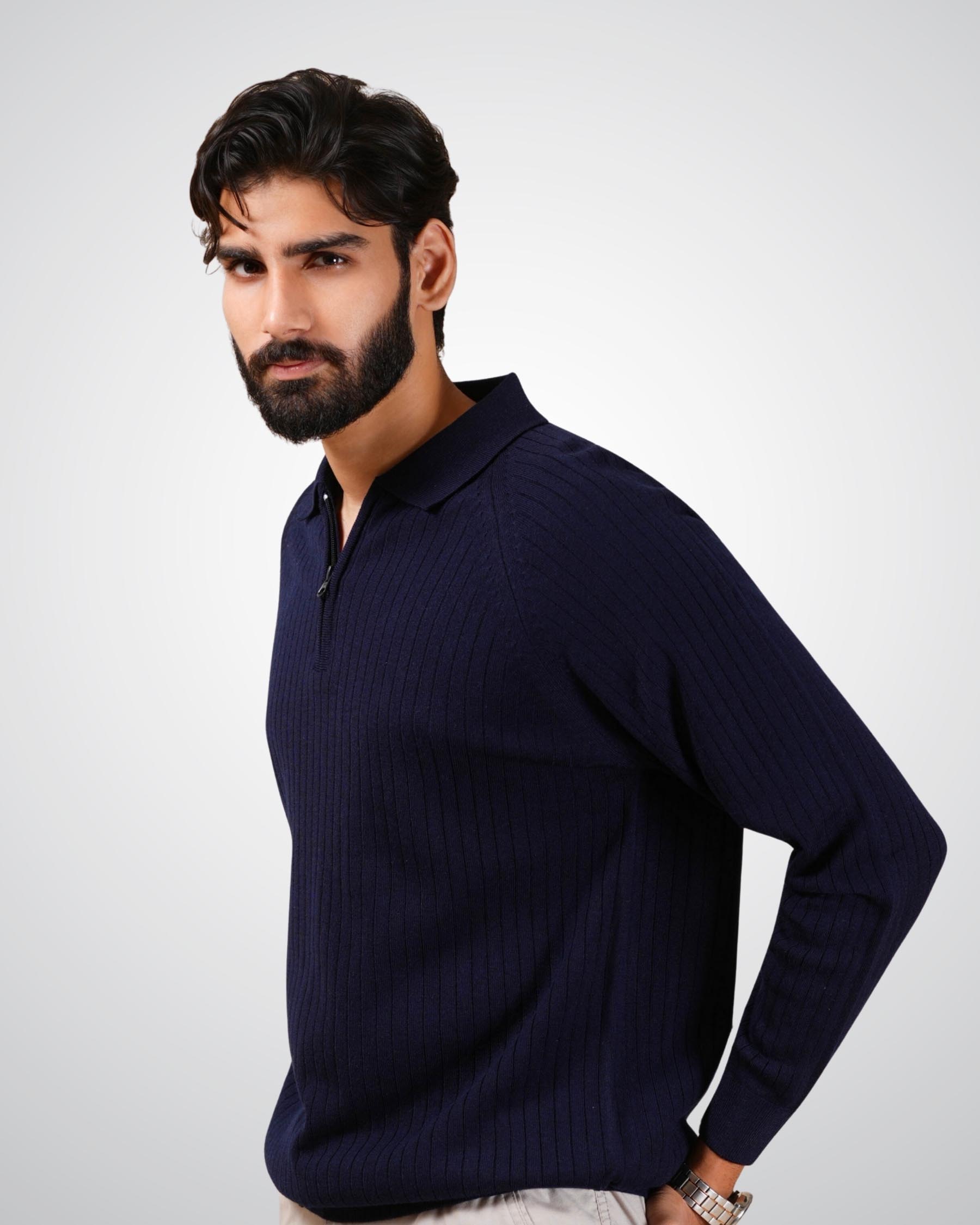 Core Zip Polo in Rhino Blue – EAGLERAY