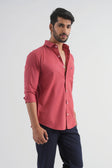 Dark Pink Lyocell Linen Shirt