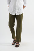 Green Cotton Drawstring Pants