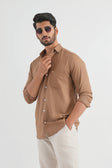 Mocha Brown Viscose Linen Shirt