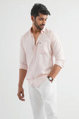 Oyster Pink Viscose Linen Shirt