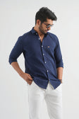Rhino Blue Lyocell Linen Shirt