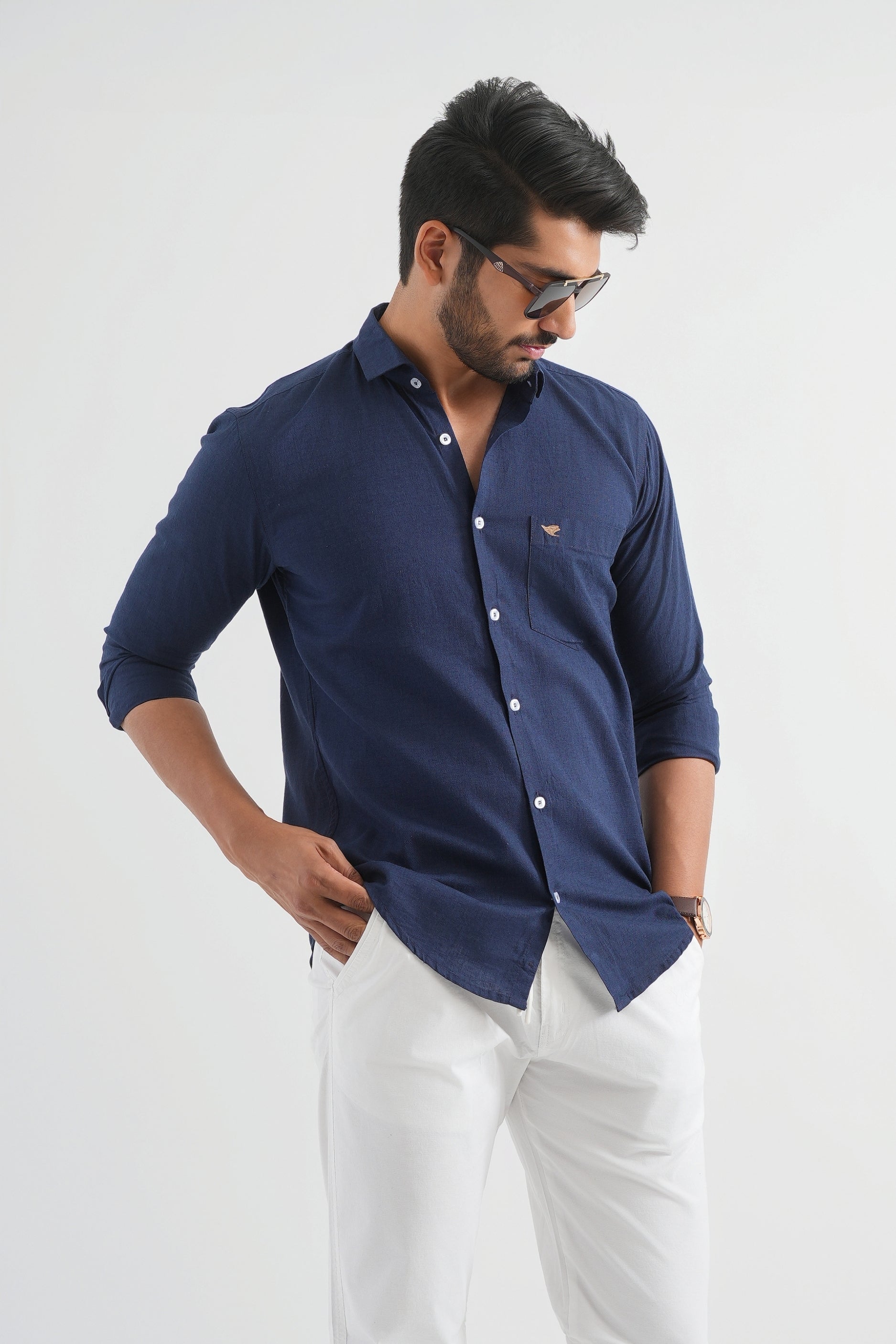 Rhino Blue Lyocell Linen Shirt