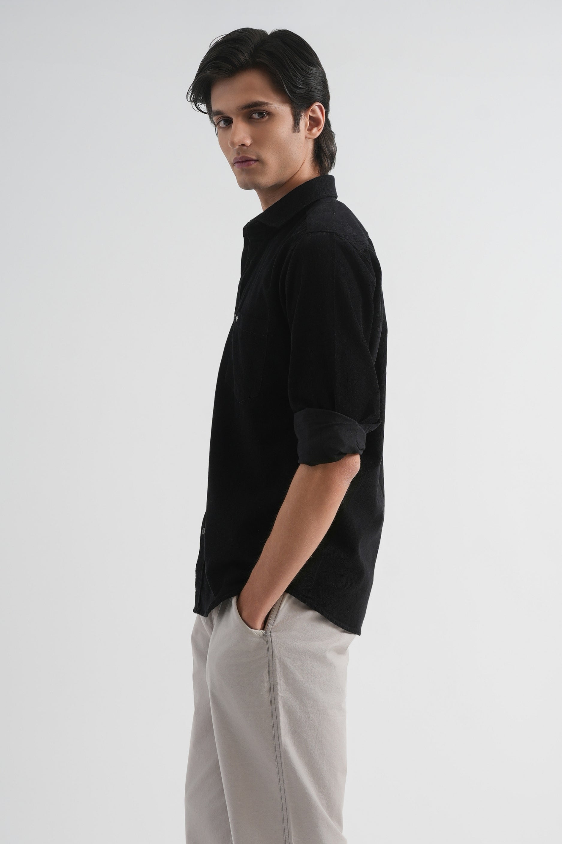 Smoky Black Corduroy Shirt