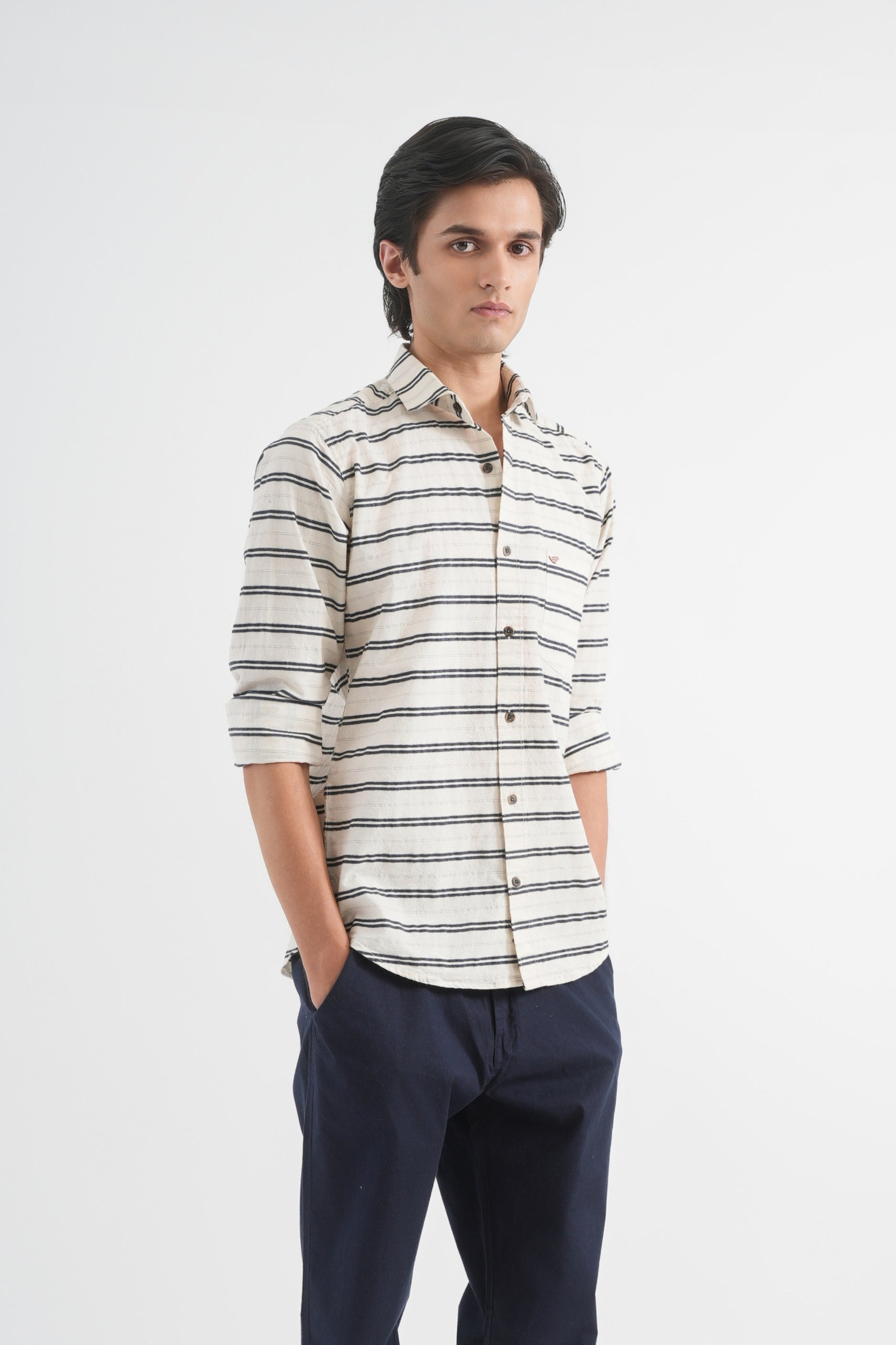 Striped White Shirt