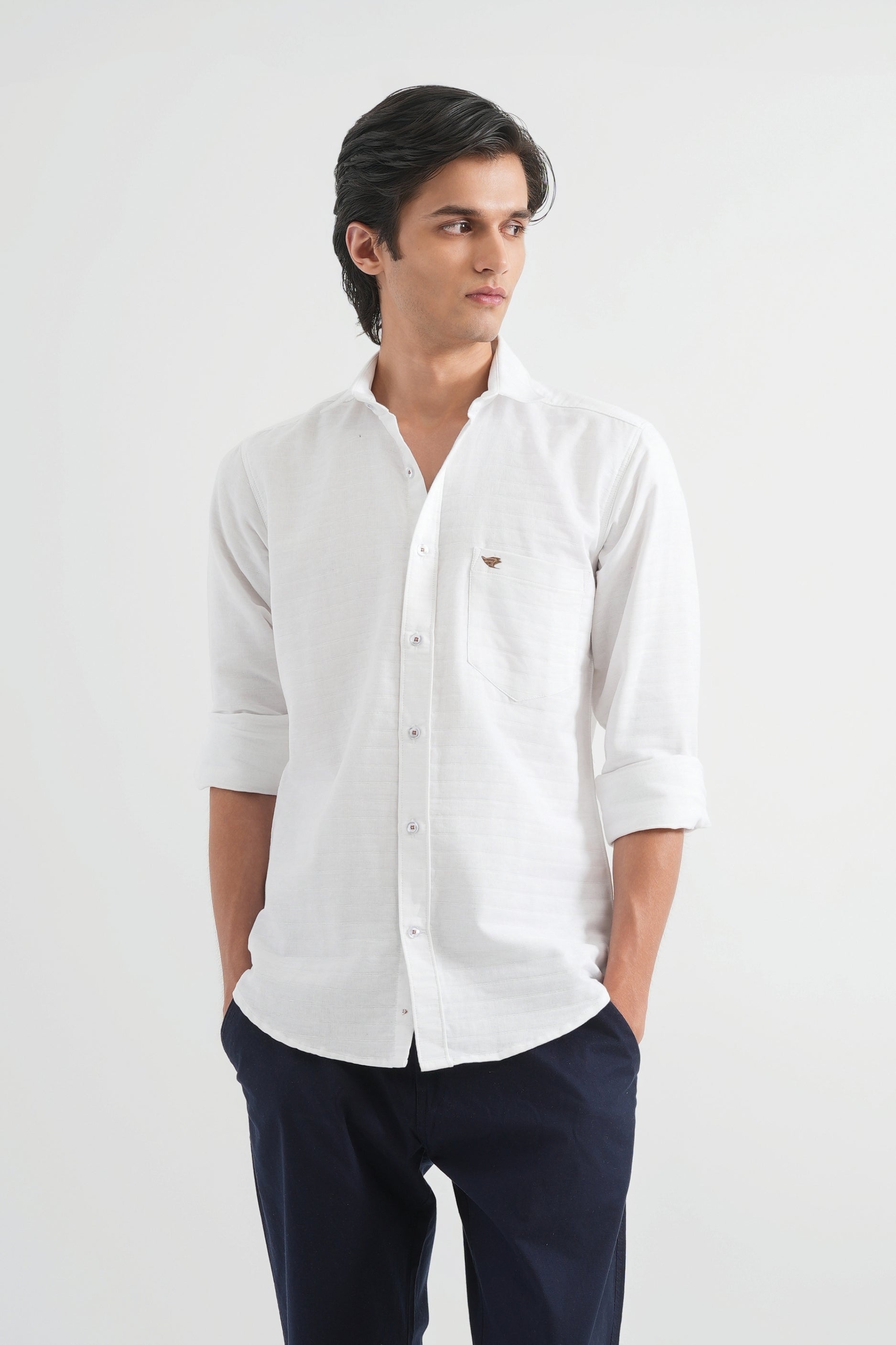 White Structured Cotton Shirt