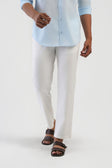 White Cotton Drawstring Pants