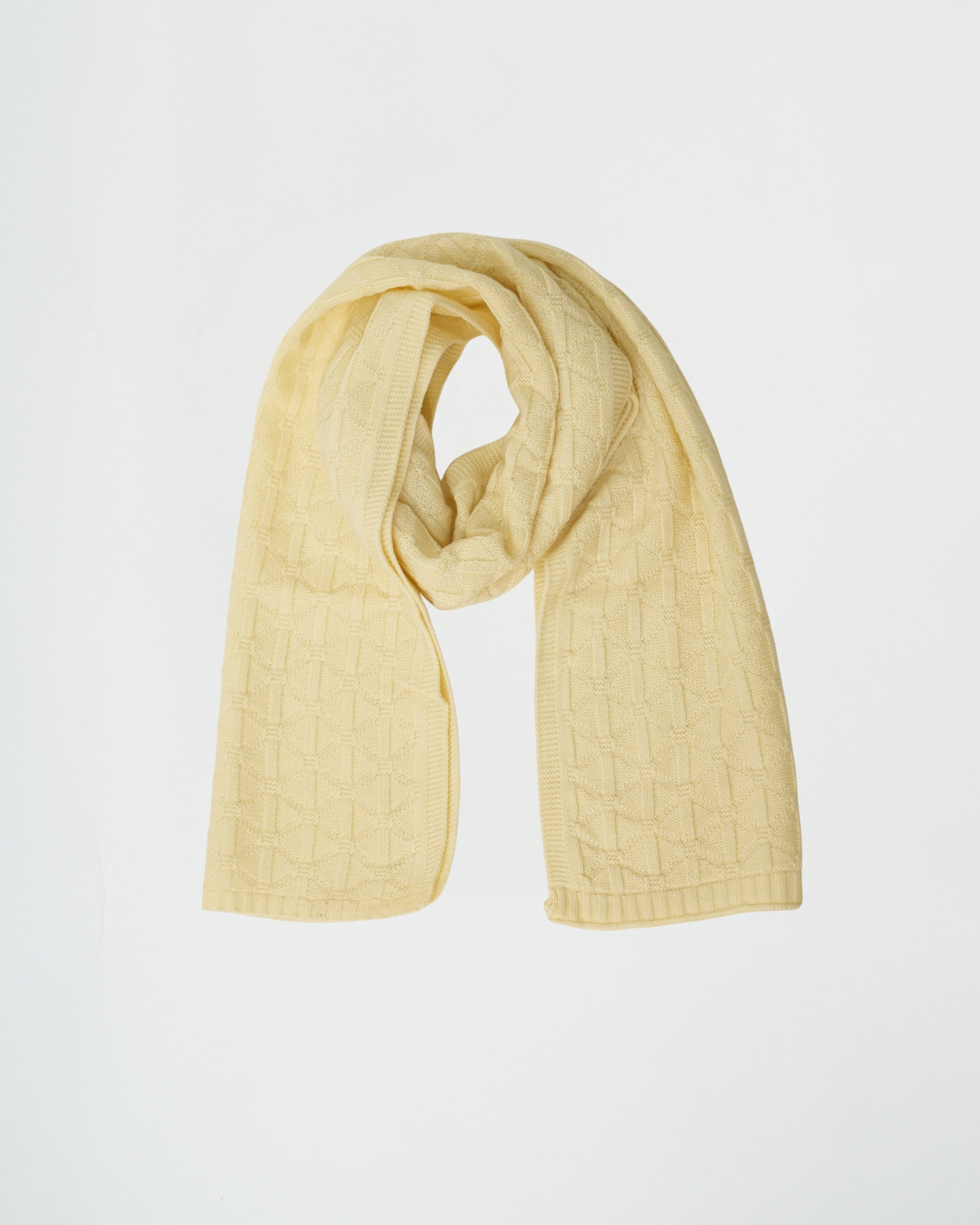 Light yellow scarf on a white background