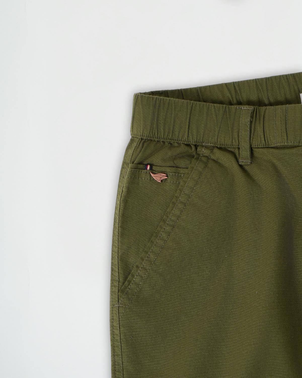Green Cotton Drawstring Pants