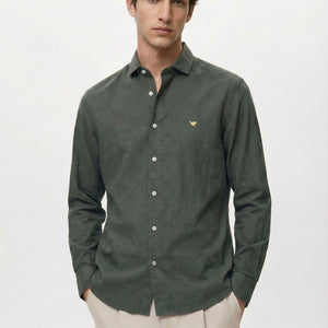 Lunar Green Crushed Cotton Shirt