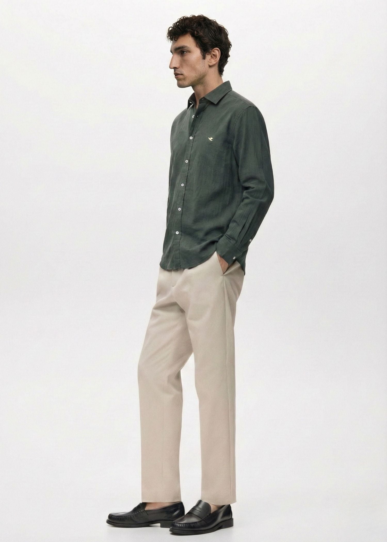 Lunar Green Crushed Cotton Shirt