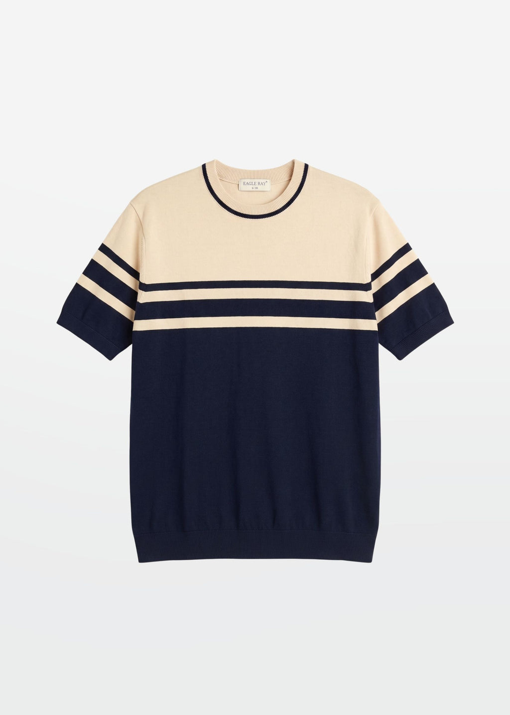 Knit Tee in Navy Ivory — Men's Knit T-Shirt | Eagle Ray