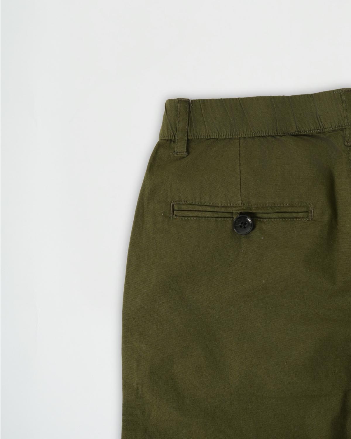 Green Cotton Drawstring Pants