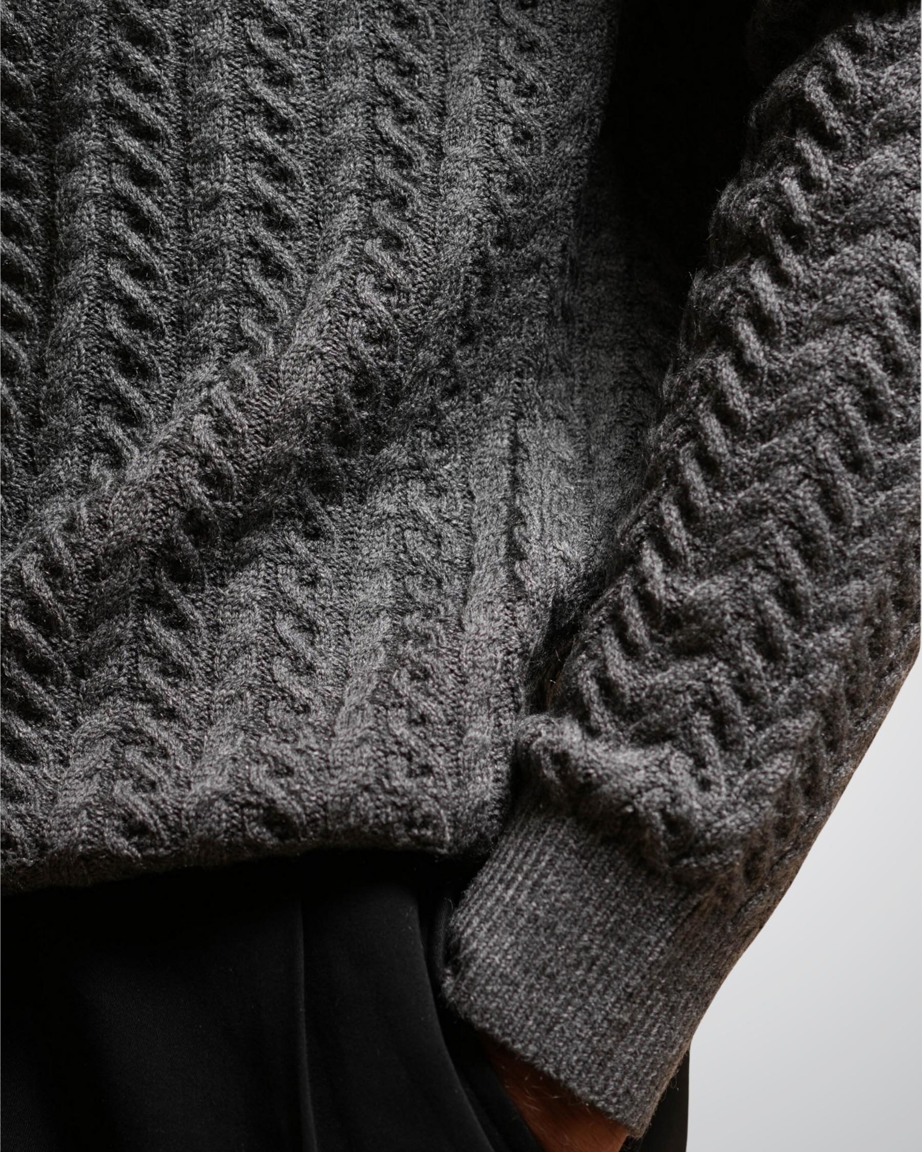Cable Knit Sweater in Grey