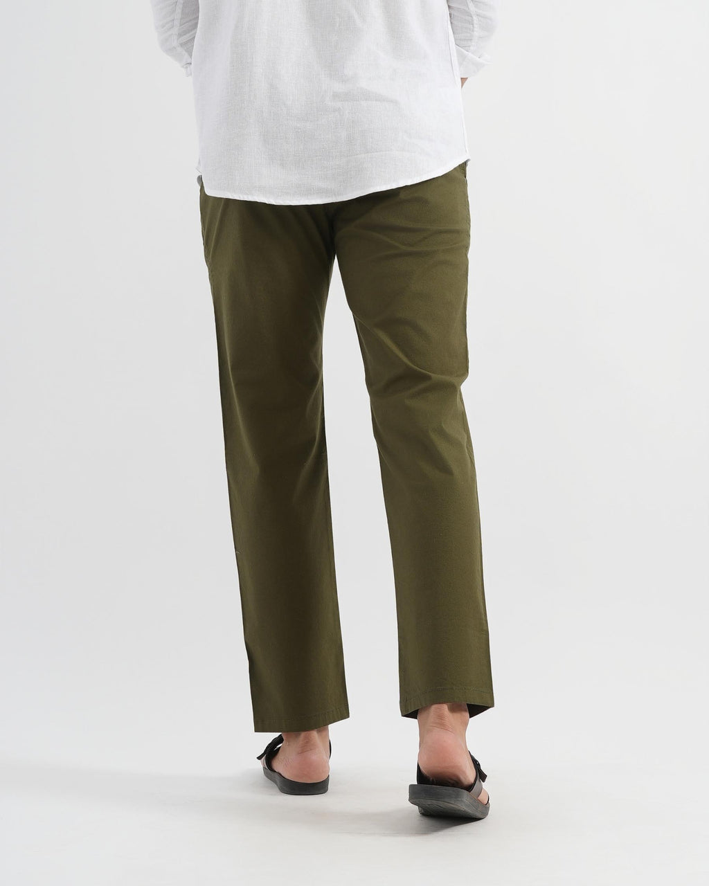 Green Cotton Drawstring Pants