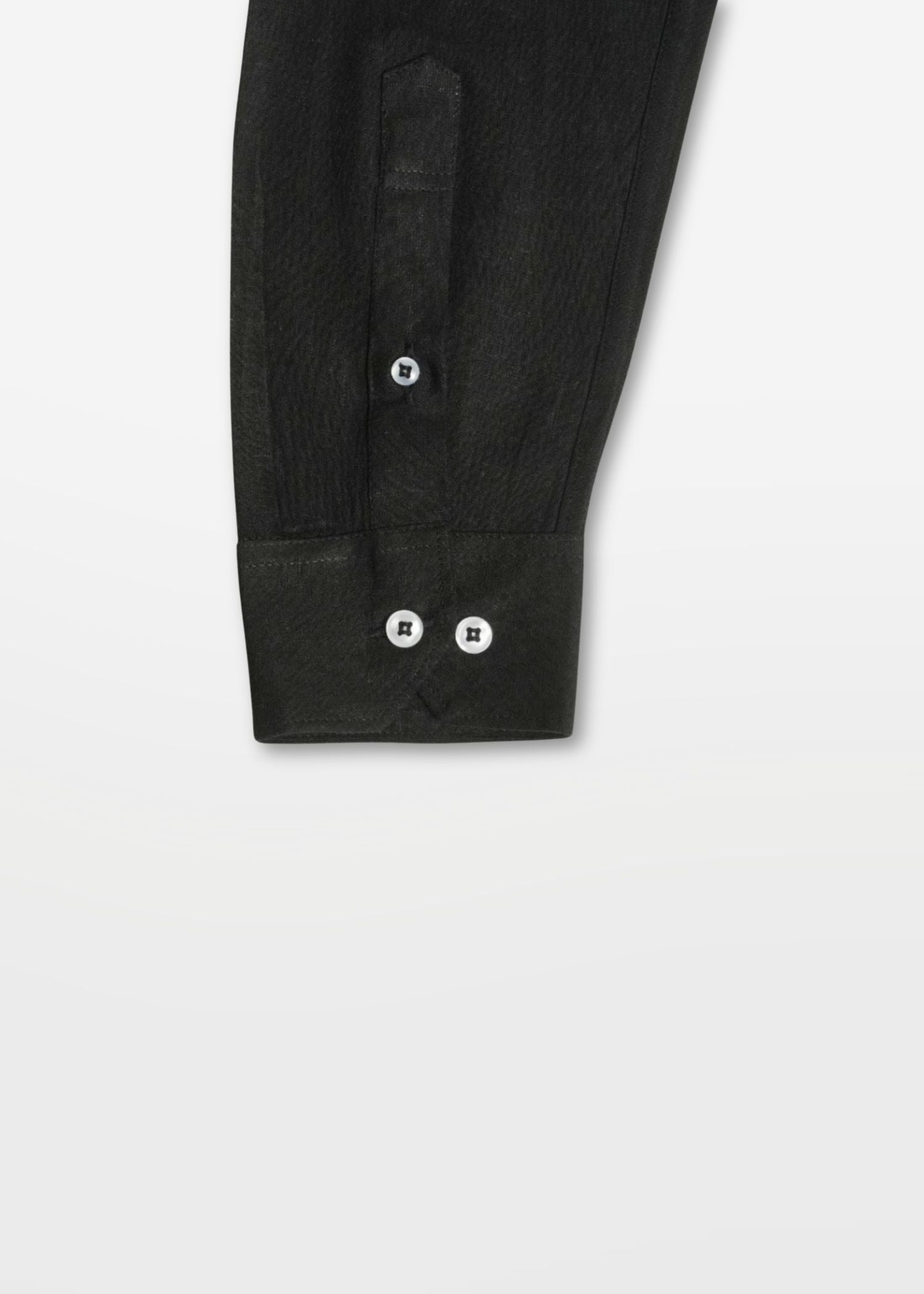 Onyx Black Viscose Linen Shirt