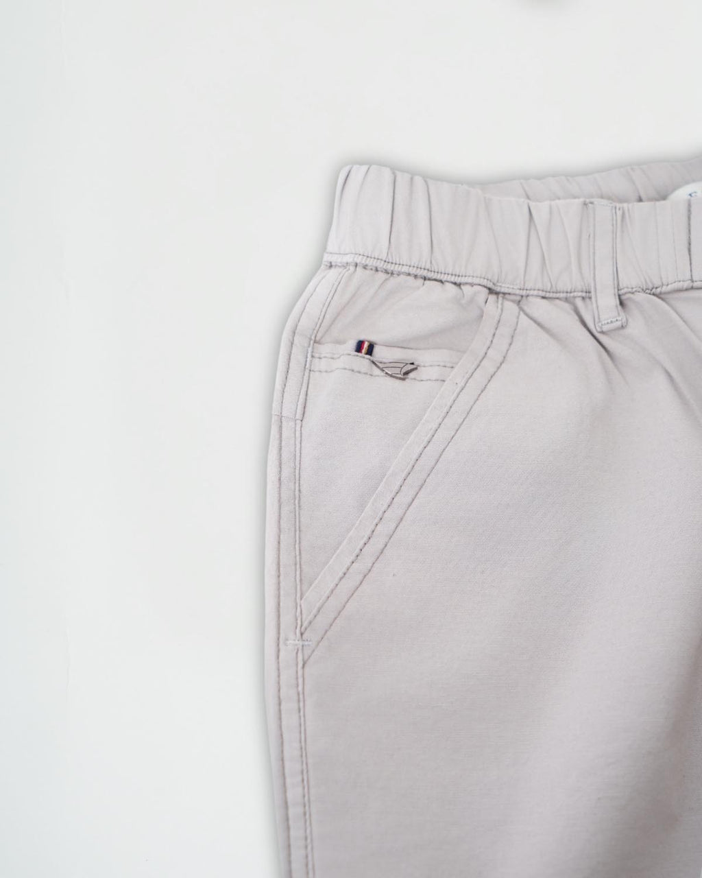 Light Grey Cotton Drawstring Pants
