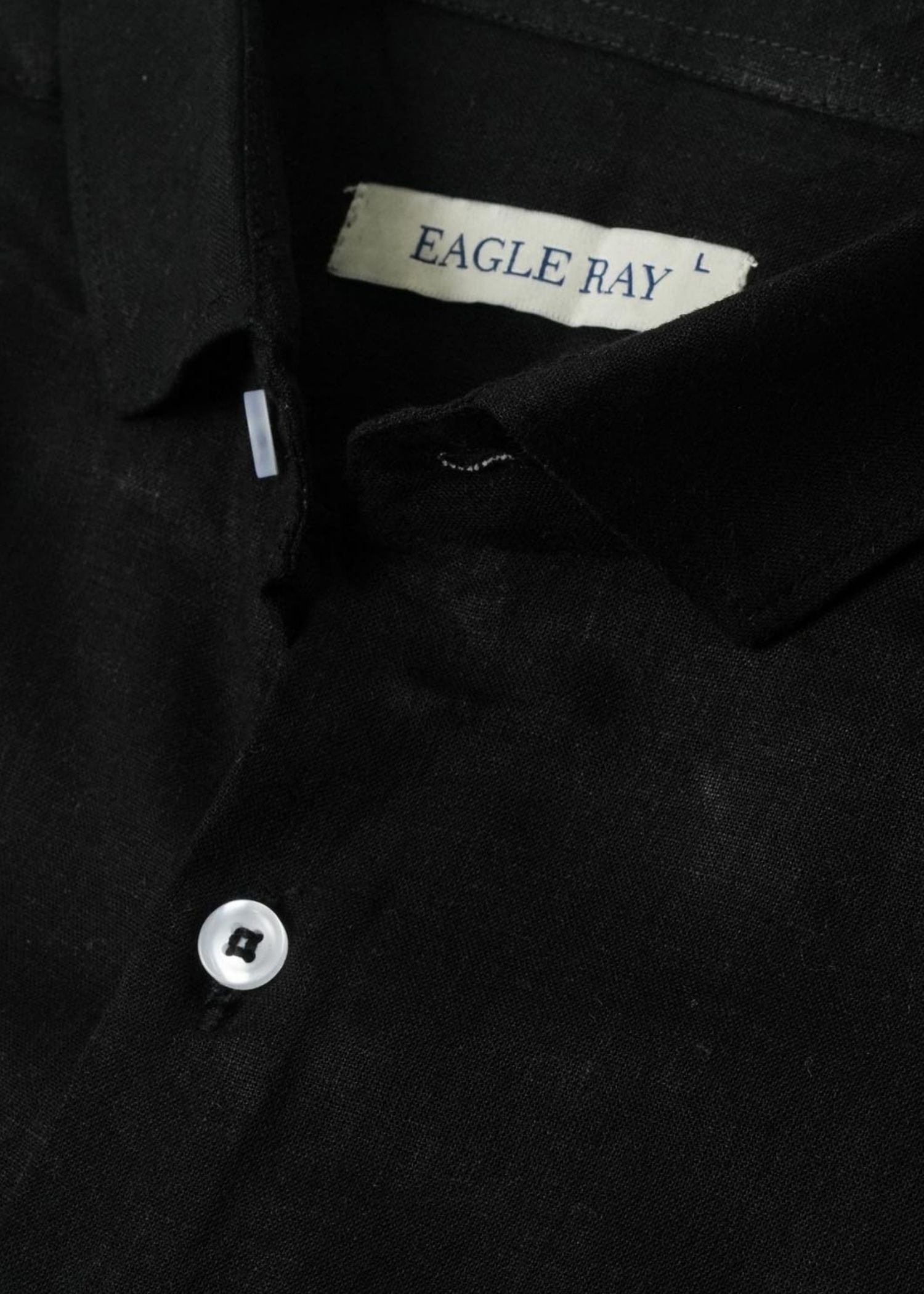 Onyx Black Viscose Linen Shirt
