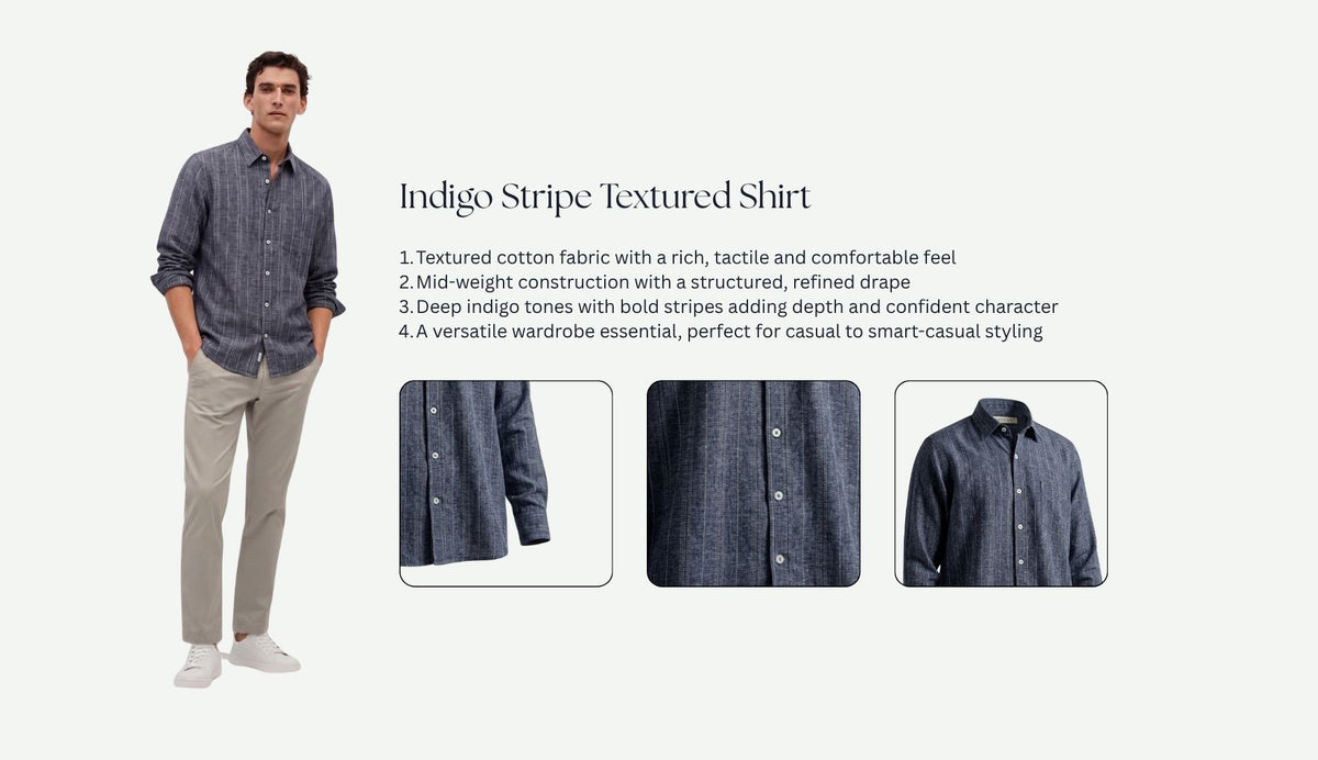 Indigo Stripe Textured Shirt