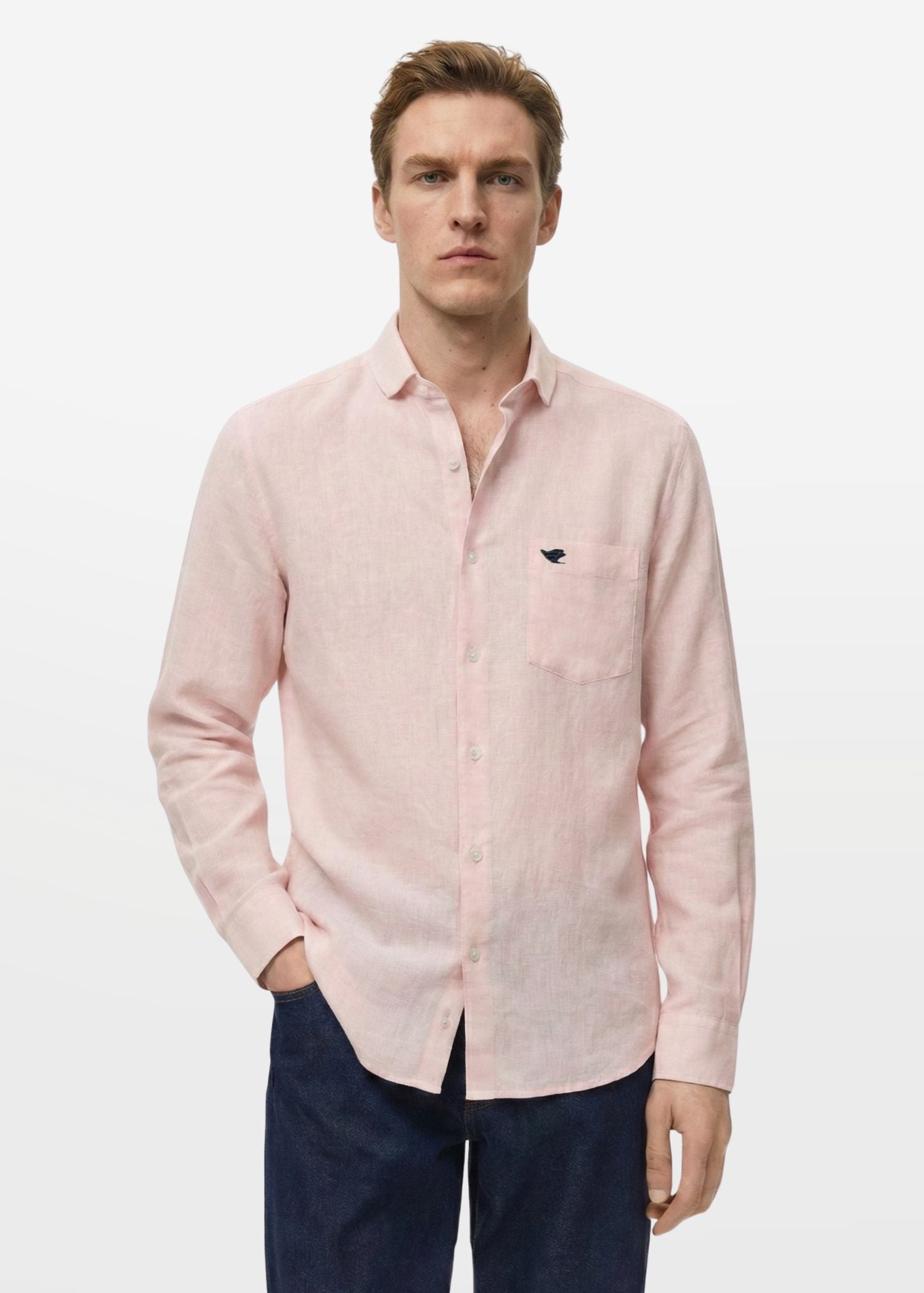 Oyster Pink Viscose Linen Shirt