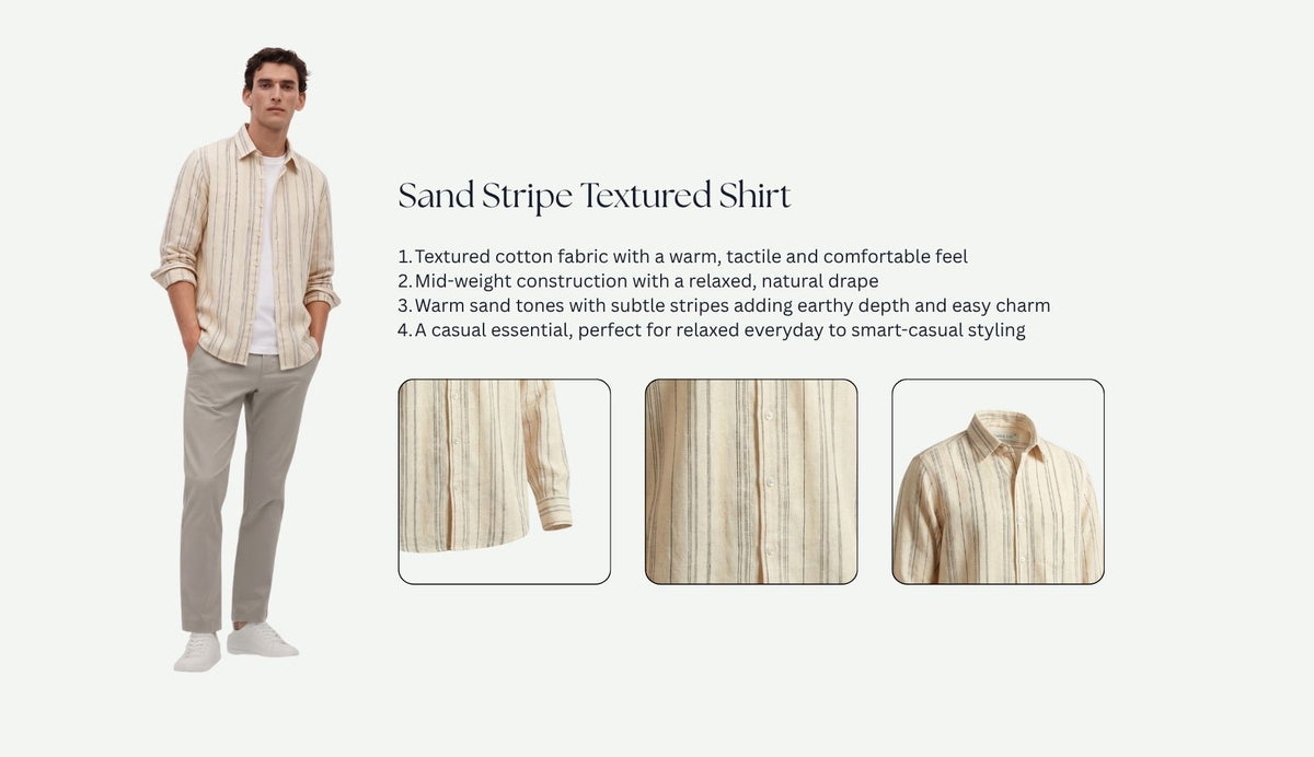 Sand Stripe Textured Shirt