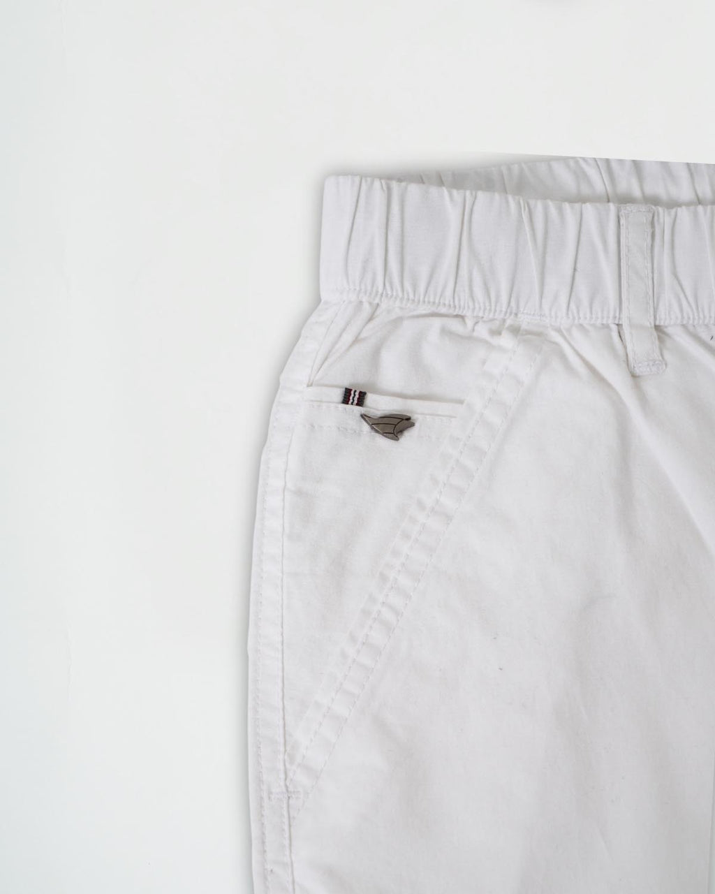 White Cotton Drawstring Pants