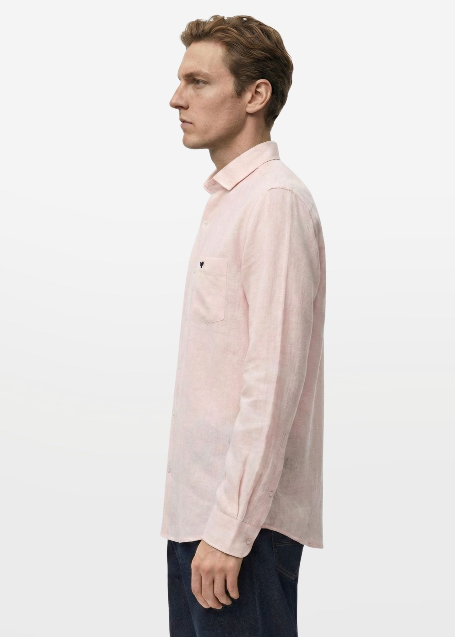 Oyster Pink Viscose Linen Shirt