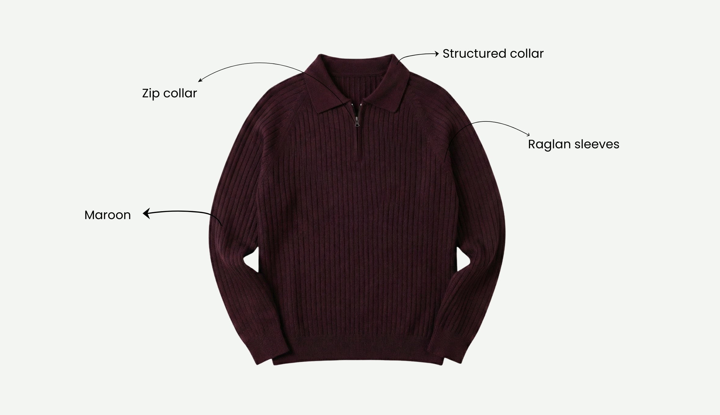 Core Zip Polo in Maroon