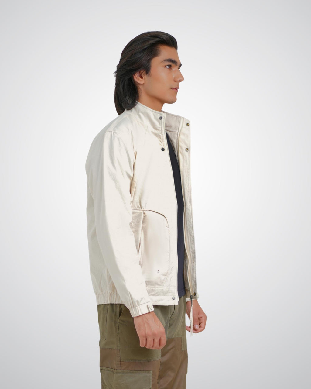 Bomber Jacket in Off White