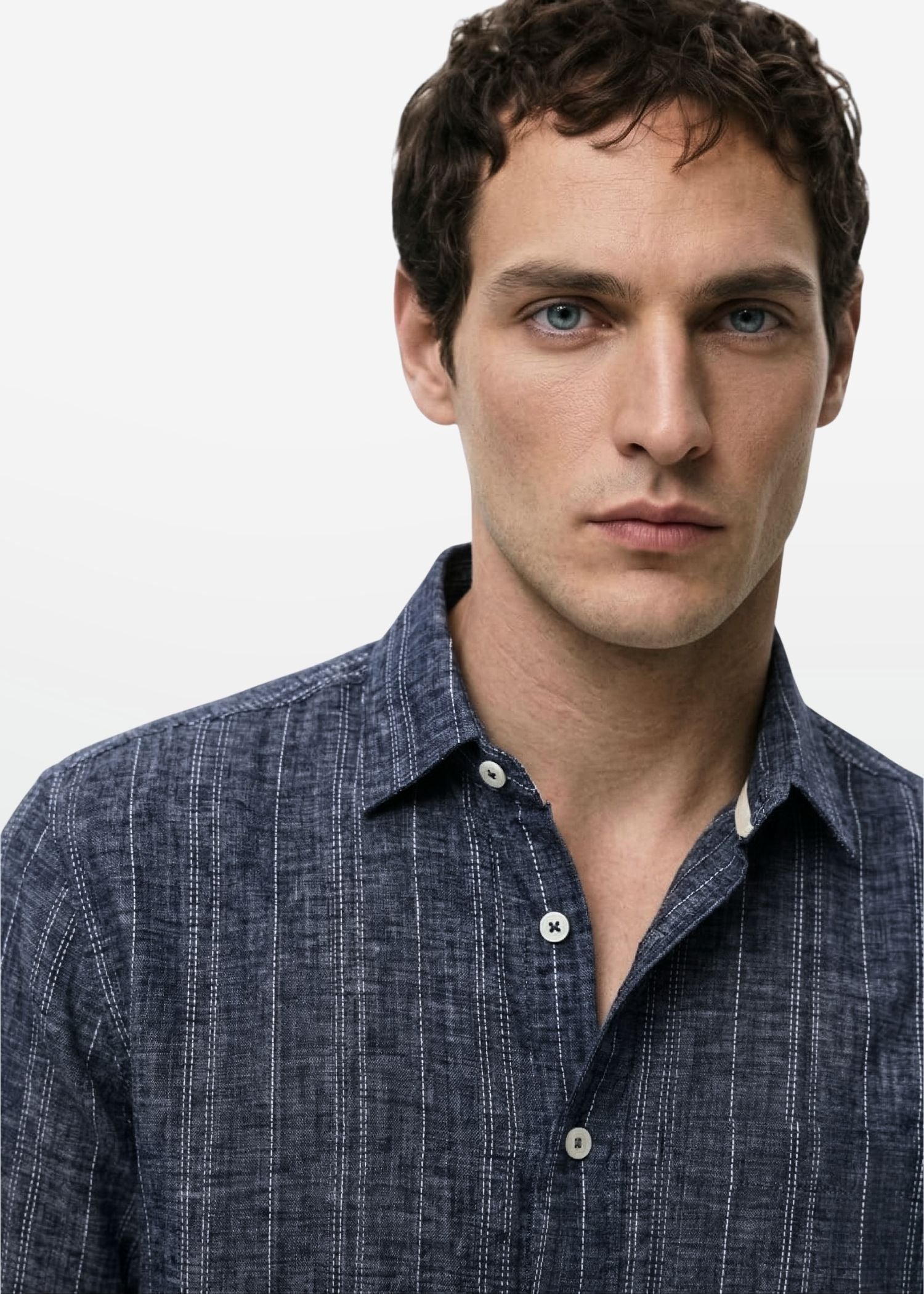 Indigo Stripe Textured Shirt