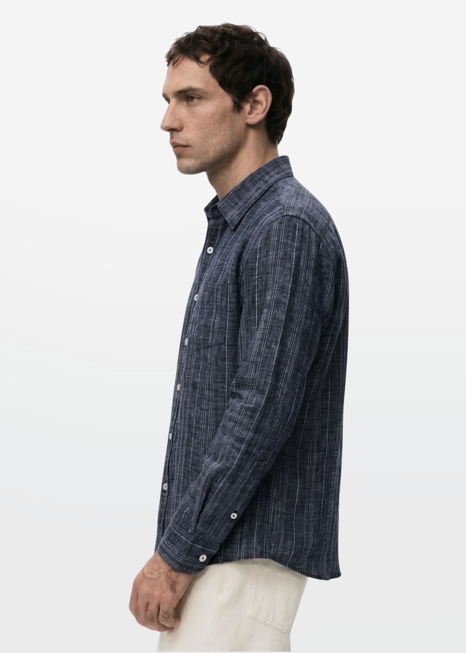 Indigo Stripe Textured Shirt